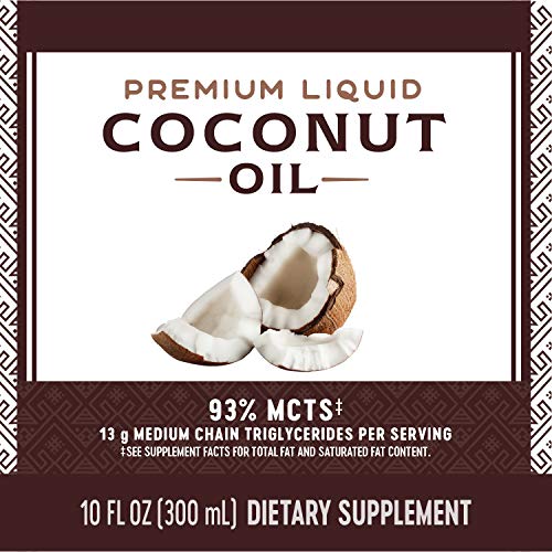 Nature's Way Premium Liquid Coconut Oil, Pure Source of MCTs, Cold Pressed, 10 Fl. Oz