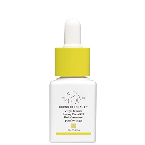 Drunk Elephant Virgin Marula Luxury Facial Oil - Vegan Anti-Aging Skin Care and Face Moisturizer (15 mL / 0.5 Fl Oz)