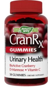 nature’s way cranrx gummies urinary health* bioactive cranberry +, d-mannose +, vitamin c, 50 gummies