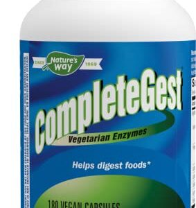 Nature's Way CompleteGest Vegetarian Enzymes Supplement, Helps Digest Food*, 180 Vegan Capsules