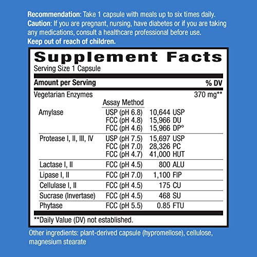 Nature's Way CompleteGest Vegetarian Enzymes Supplement, Helps Digest Food*, 180 Vegan Capsules