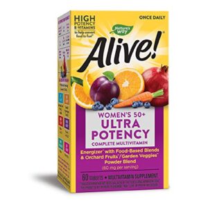 nature’s way alive!® once daily women’s 50+ multivitamin, ultra potency, food-based blends (60 mg per serving), 60 tablets