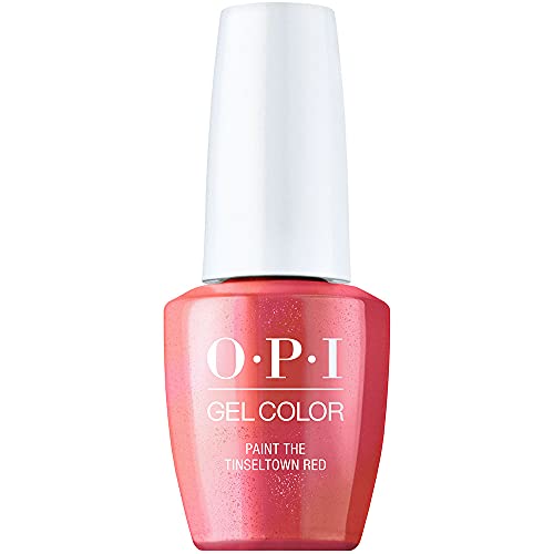 OPI GelColor, Paint the Tinseltown Red, Red Gel Nail Polish, Holiday'21 Celebration Collection, 0.5 fl. oz.