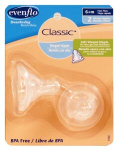 evenflo 2 pack classic anatomic nipple, fast flow