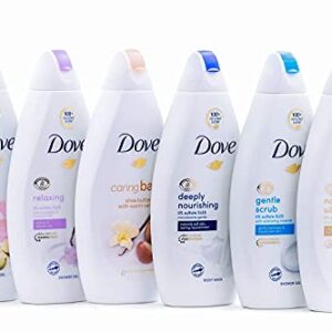 Dove Body Wash Variety - Shea Butter, Deep Moisture, Pistachio Cream, Coconut Milk, Gentle Exfoliating and Silk Glow, 16.9oz Each International Version ,16.9Oz, 6 Count (Pack of 1)