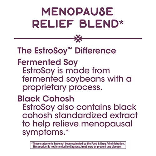 Nature's Way EstroSoy, Menopause Relief Blend*, Helps Relieve Menopausal Symptoms*, Black Cohosh, Red Clover, and Fermented Soy, 60 Vegan Capsules