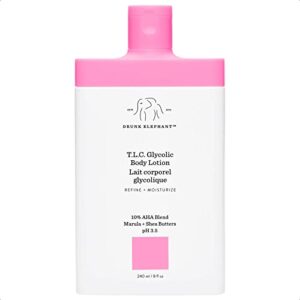 drunk elephant t.l.c. glycolic body lotion with marula and shea butters. refining and moisturizing for healthy skin (240 ml / 8 fl oz)