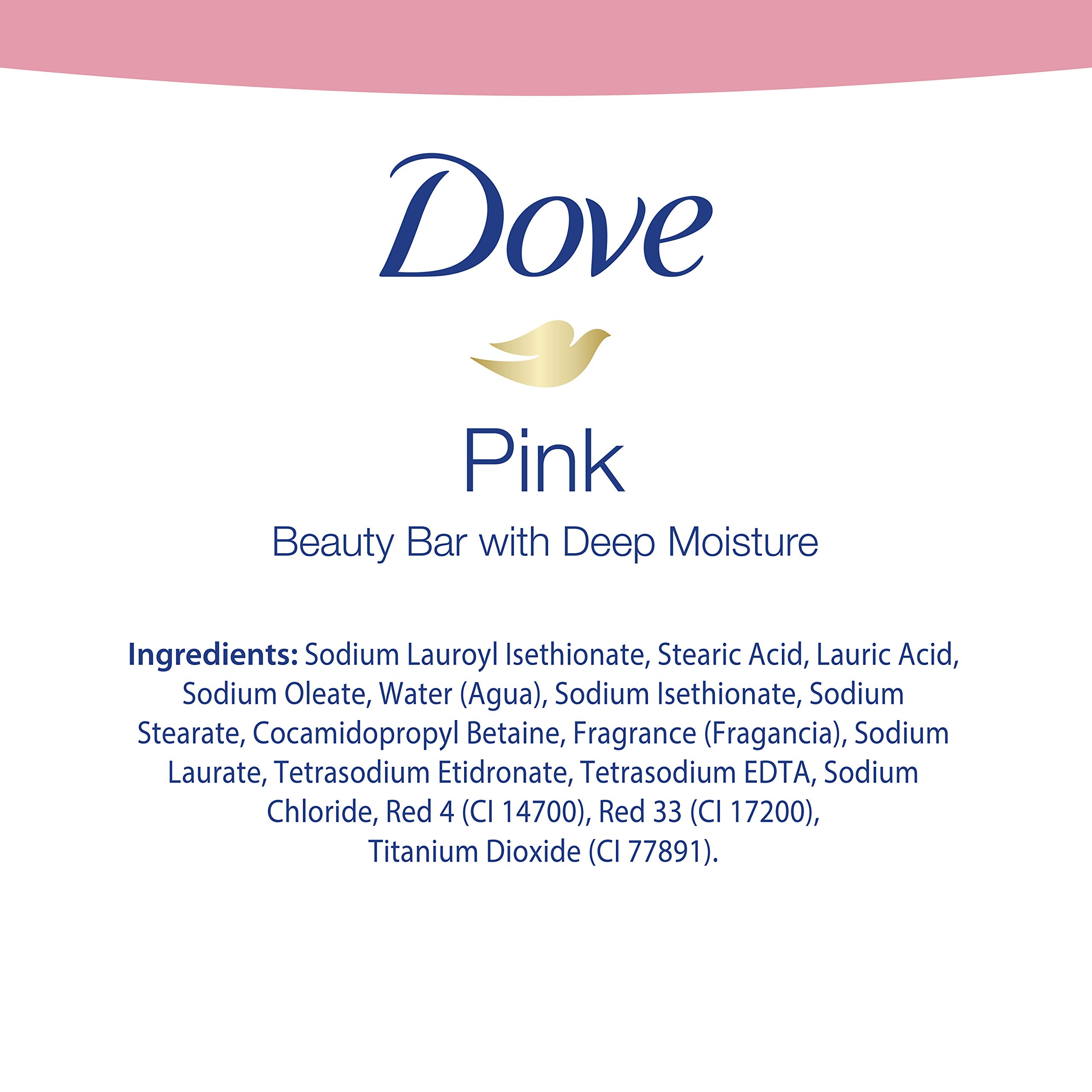 Dove Beauty Bar Gentle Skin Cleanser Pink 6 Bars Moisturizing for Gentle Soft Skin Care More Moisturizing Than Bar Soap 3.75 oz