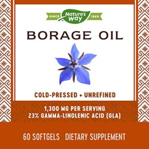 Nature's Way Borage, Cold Pressed Oil 1300mg, 60 Softgels