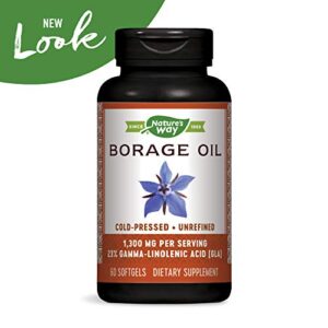 Nature's Way Borage, Cold Pressed Oil 1300mg, 60 Softgels