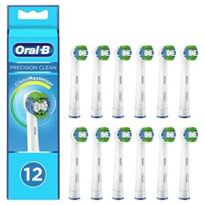 oral-b precision clean replacement toothbrush head with cleanmaximiser technology, pack of 12 counts