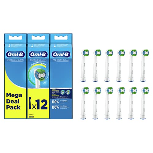 Oral-B Precision Clean Replacement Toothbrush Head with CleanMaximiser Technology, Pack of 12 Counts