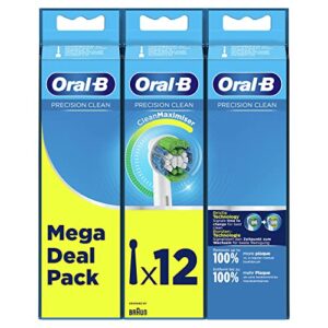 Oral-B Precision Clean Replacement Toothbrush Head with CleanMaximiser Technology, Pack of 12 Counts