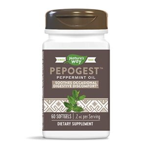 nature’s way pepogest enteric-coated peppermint oil, gastrointestinal comfort, 60 count (pack of 2)