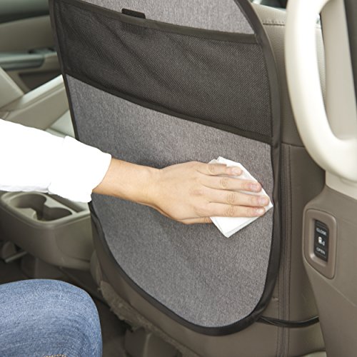 Car Seat Kick Mat with Storage Pocket (Black)