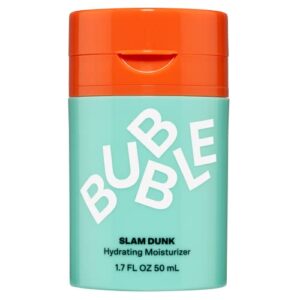 bubble skincare slam dunk hydrating facial moisturizer – natural aloe juice + avocado oil for skin hydration and blue light protection – daily face moisturizer for sensitive skin (50ml)