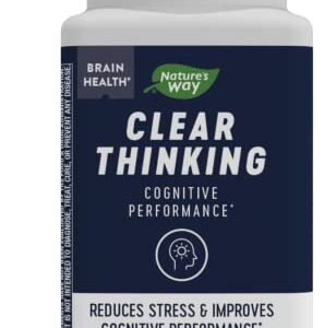 Nature's Way Clear Thinking Nootropic, Brain Health*, Cognitive Performance*, with Ashwagandha, 40 Capsules