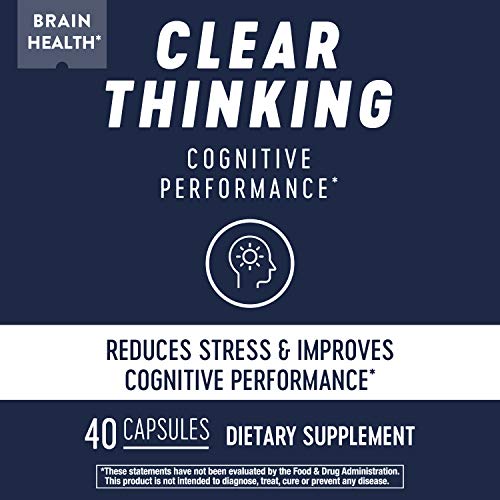 Nature's Way Clear Thinking Nootropic, Brain Health*, Cognitive Performance*, with Ashwagandha, 40 Capsules