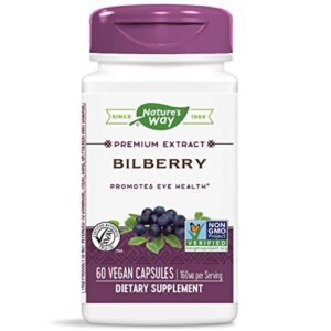 nature’s way premium extract bilberry 36% anthocyanins 160 mg potency 60 vcaps