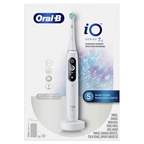 Oral-B iO Series 7G Electric Toothbrush with Brush Head, White Alabaster