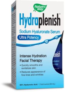 nature’s way hydraplenish serum ultra potency hydration facial therapy, 88% hyaluronic acid, 1 oz.