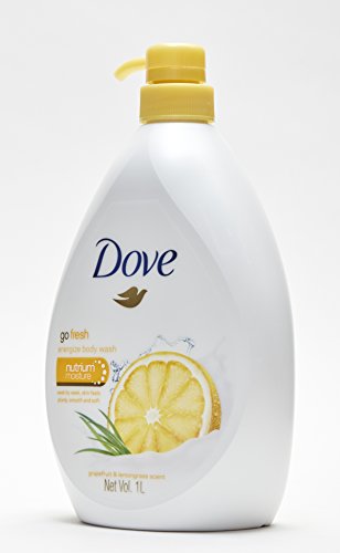 Dove Go Fresh Energize Body Wash, Grapefruit and Lemongrass Scent, 33.8 Ounce (1 Liter) International Version