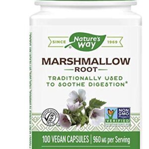 Marshmallow Root, 480 mg, 100 Capsules, From Nature's Way (Pack of 4)