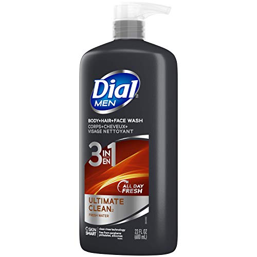 Dial Men 3in1 Body, Hair and Face Wash, Ultimate Clean, 69 fl oz (3-23 fl oz Bottles)