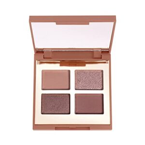 mellow cosmetic eyeshadow quad – matte & shimmer shades – eyeshadow palette kit for women – longwear, highly pigmented, intense color – compact eye makeup kit (rhea)