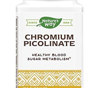 Nature's Way Chromium Picolinate, 200 mcg per serving, 100 Capsules (Pack of 4) (Packaging May Vary)