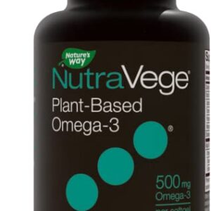 Nature's Way NutraVege Omega-3 Plant Based Supplement- Vegetarian, Vegan- 500 mg, 30 Count