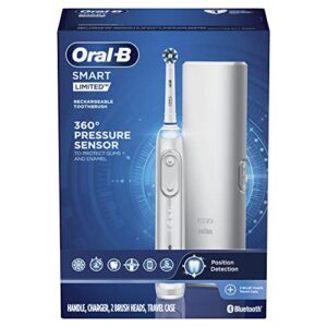 Oral-B Pro Smart Limited Power Rechargeable Electric Toothbrush with (2) Brush Heads and Travel Case, White