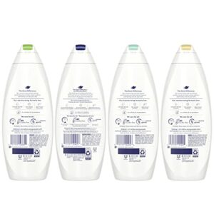 Dove Mixed Body Wash Pack with Natural Nourishers for Instantly Soft Skin and Lasting Nourishment Cleanser That Effectively Washes Away Bacteria While Nourishing Your Skin 4 Count