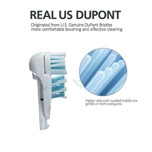 Sensitive Replacement Toothbrush Heads Refill Compatible with Oral-B Cross Action Power 3733 4732, Clean Rotating Powerhead and Crisscross Bristles (White)