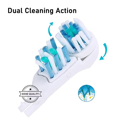 Sensitive Replacement Toothbrush Heads Refill Compatible with Oral-B Cross Action Power 3733 4732, Clean Rotating Powerhead and Crisscross Bristles (White)