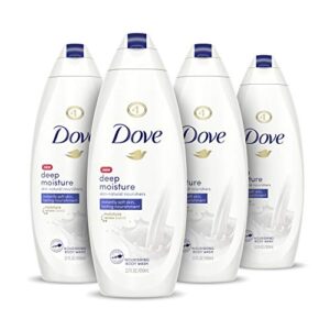 dove body wash with skin natural nourishers for instantly soft skin and lasting nourishment deep moisture sulfate free 22 oz, 4 count