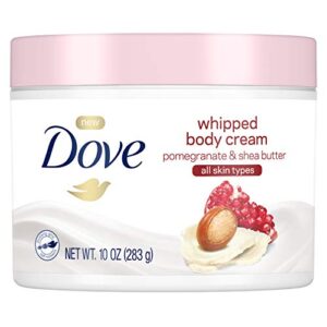 dove whipped body cream dry skin moisturizer pomegranate and shea butter nourishes deeply, 10 oz