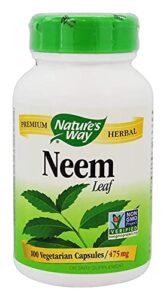 natures way neem leaf 100 vegetable capsule, 100 ct