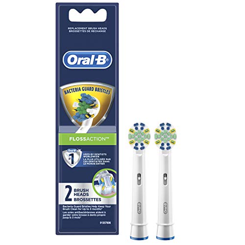 Oral-B FlossAction Electric Toothbrush Replacement Brush Heads Refill, 2 Count