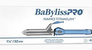 BaBylissPRO Nano Titanium Spring Curling Iron , 1.25 Inch (Pack of 1)