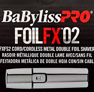 BaBylissPRO Barberology Double Foil Shaver, FXFS2 SILVERFX Professional Electric Shaver