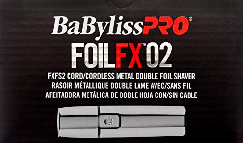 BaBylissPRO Barberology Double Foil Shaver, FXFS2 SILVERFX Professional Electric Shaver