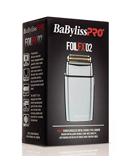 BaBylissPRO Barberology Double Foil Shaver, FXFS2 SILVERFX Professional Electric Shaver