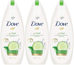 3 dove nourishing and restore body wash 16.9oz, go freash-cucumber & green tea)10