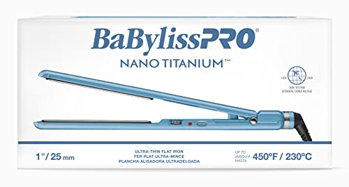 BabylissPRO Nano Titanium 1" Titanium-Plated Ultra-Thin Straightening