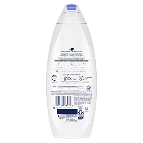 Dove Moisturizing Body Wash Sulphate Free Body Wash Moisturizes to Calm Skin Anti-Stress Body Cleanser with Blue Chamomile and oat milk scent 22oz 4 Count