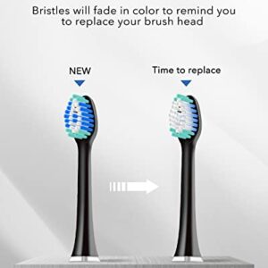 MySmile Electric Toothbrush for Adults, Rechargeable Sonic Electronic Toothbrush with 6 Brush Heads and Travel Case, 2 Mins 5 Modes Smart Timer, 48000VPM (Black)