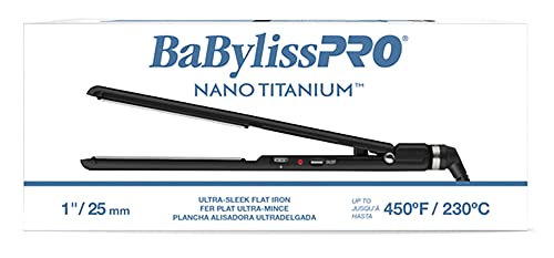 BabylissPRO Nano Titanium 1" Ultra-Sleek Straightener (BLACK)