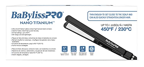 BabylissPRO Nano Titanium 1" Ultra-Sleek Straightener (BLACK)