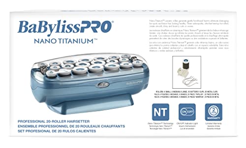 BaBylissPRO Nano Titanium Hot Rollers, 20 Count (Pack of 1)